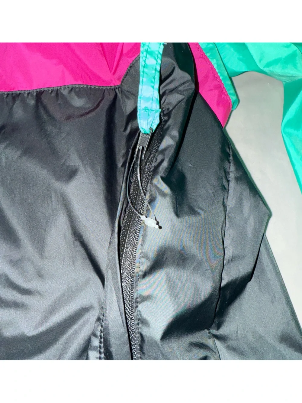 Columbia Green, Magenta & Black Colorblock- Sandy Sail Rain Jacket
